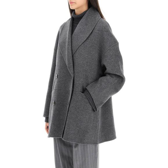 Toteme Double-Breasted Wool Peacoat - Picture 4 of 4